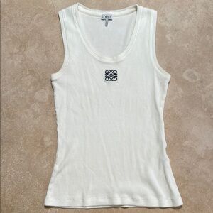 Loewe White Ribbed Tank Top authentic size Small